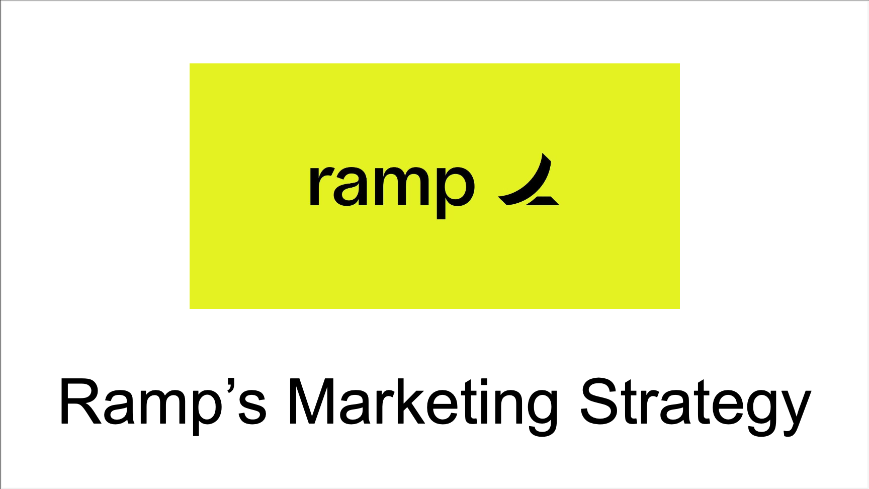 Ramp's Marketing Strategy title slide