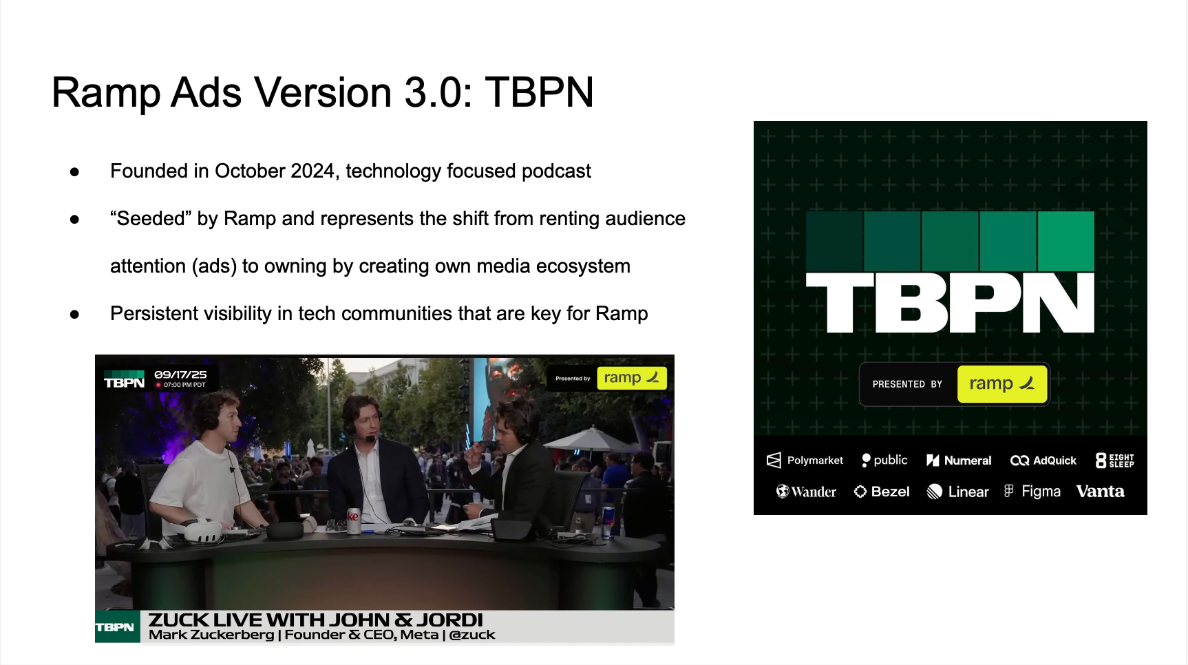 Ramp Ads Version 3.0: TBPN slide